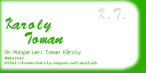 karoly toman business card
