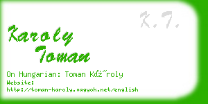 karoly toman business card